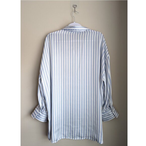 Striped Blue and White Women's Top - Picture 4 of 10